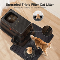 Nouvelle conception, bac à litière carré en acier inoxydable, grand bac à litière fermé, capacité de 85 L, bac à litière pour animaux de compagnie, facile à nettoyer, contrôle des odeurs, accessoires pour chats