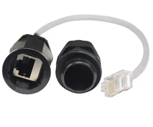 Outdoor RJ45 ethernet cable connector waterproof IP68 CNBTR M20 Ethernet LAN RJ45 Waterproof Splice Coupler 25cm length