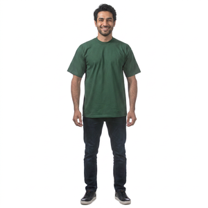 Camiseta Personalizada para Hombre, Cuello Redondo, 100% Algodón, Camisetas Gruesas Lisas, Camisetas Extra Grandes para Hombre - Product Image 1
