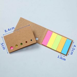 Custom Color Index <b>Sticky</b> <b>Notes</b> Set with Kraft Paper Tabs Repositionable Labels for Office, School, and Promotional Gifts - Product Image 4