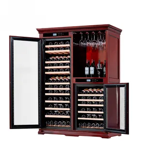 KC-550 de vino personalizado, mueble de doble zona para restaurante, champán, vino, refrigerador, cajones, estante para vino