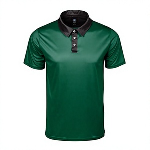 Haut de performance pour homme anti-rides, brodé, tricoté, imprimé, à col contrastant, pour le golf, le tennis et le travail, avec évacuation de l'humidité - Product Image 2