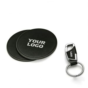 Wholesale Custom Logo Pu Leather <b>Coasters</b> Drink Tea Coffee Cup <b>Coaster</b> Round Cup Mat for Hotel Promo Business Gift <b>Coasters</b> - Product Image 1
