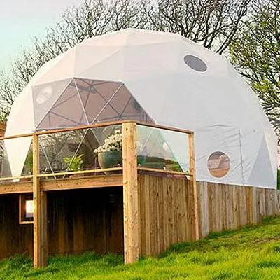 Hinterhof 4m 5m transparentes Kuppel zelt für Esszimmer im Restaurant im Freien