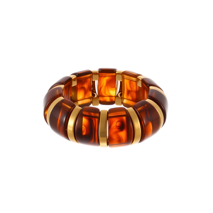 Dyed irregular vintage resin <b>elastic</b> rope <b>bracelet</b> - luxurious hand ring with high-end appeal - Product Image 6