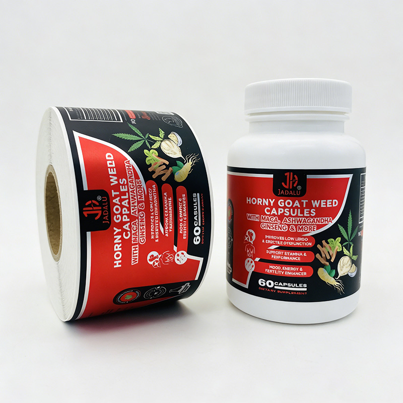 Custom Waterproof Self-adhesive Packaging Label Roll Private Label Sticker Vitamin Supplement Labels for Medical Bottle logo