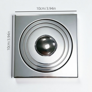 Sifone a pavimento quadrato in acciaio inox 304 cromato lucido, profondo, anti-odore, a connessione rapida, anticorrosione, per esterni e scantinati - Product Image 3