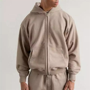 Fabricant de sweat-shirt à capuche blanc pour homme, pull à capuche épais avec fermeture éclair complète et poche <span class=keywords><strong>Kanga</strong></span> - Product Image 1