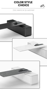 Bureau de direction en forme de L à prix d'usine avec tiroir verrouillable et support pour unité centrale, certifié BIFMA - Product Image 3