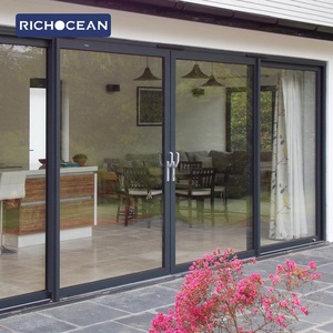 Portes coulissantes <span class=keywords><strong>et</strong></span> levables en aluminium RICHOCEAN AS2047 CE résistantes aux intempéries, triple vitrage, pour patio extérieur - Product Image 1