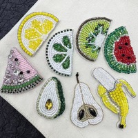 Multifunctionele modieuze 3D geborduurde PVC vilt opnaaipatches met de hand gestikte schattige fruitplak stickers watermeloen banaan