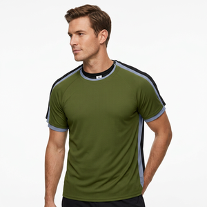 T-shirt en tissu Dobby teint en pièce, à séchage rapide, extensible, en soie glacée de haute qualité, crocheté, 89 % polyester, 11 % élasthanne, manches courtes - Product Image 2