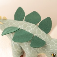 Peluche Dinosaure Vert Doux en Coton PP Brodé pour Enfants, Idéal Cadeau de Fête