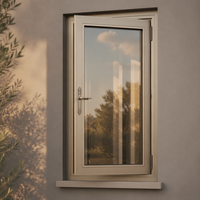 Ventana de Aluminio Blanca Francesa de Doble Vidrio con Apertura Interior para Reemplazo de Vidrio en Ventanas Residenciales