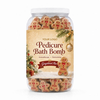 Bombe de bain flottante de luxe pour pédicure de Noël, motif bonhomme en pain d'épices, pour spa et pédicure