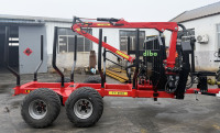 DIBO CE TUV Mesin Pertanian Kehutanan dan Pengolahan Kayu 6ton Kotak Peralatan Log Loader Kayu Kecil dengan Crane Kayu 4.7m dan Trailer 4WD