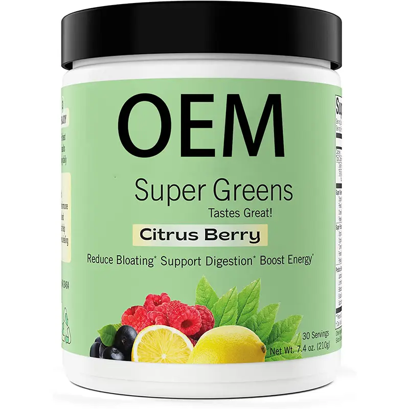 Vegan Juice Supplement Greens Blend Superfood Green Energy Drink Super Greens Powder With Spirulina Probiotics