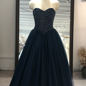 Robe de mariée en organza Jancember RL141 noire de première qualité, style princesse sans manches - Product Image 2