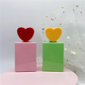 30ml Wholesale Colorful Glass Perfume Bottles With Heart Shape Lids