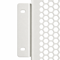 Panneau perforé en tôle d'acier, maille hexagonale, panneau de ventilation, cadre solide, fentes de montage ovales, revêtement en poudre, procédé de poinçonnage