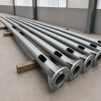 Poteau d'éclairage routier à bras unique en acier Q235 HDG octogonal anti-corrosion 10m 12m pour autoroute du Moyen-Orient