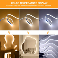Bande LED COB DC 12V 24V 480 384 320 528Leds/M Haute Densité RA90 Blanc 3000K 4000K 6000K IP20 Ruban Flexible Corde Lumière LED