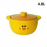 Casserole en céramique minimaliste légère de 4,8 L avec couvercle en céramique, compatible avec les cuisinières à gaz, revêtement antiadhésif de qualité alimentaire, passe au lave-vaisselle et au four