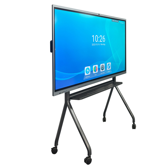 Smart Touch LCD Screen Monitor Rolling Wheels Movable Stand Board Remote Vidieo Conference Interactive Whiteboard