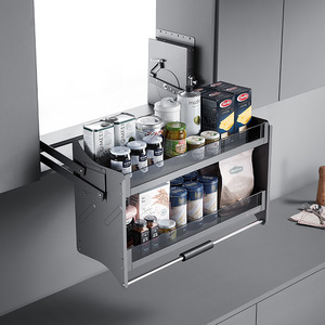 Armoire de rangement murale Unihopper avec paniers coulissants, étagères à double niveau, accessoire pour armoire de cuisine - Product Image 1