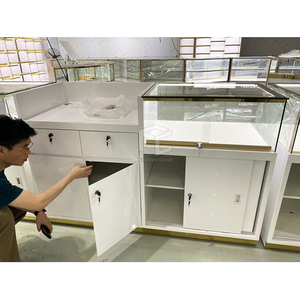 Tùy Chỉnh Đồng Hồ Màu Trắng Cửa Hàng Hiển Thị Tủ Đồ Trang Sức Tủ Hiển Thị Đơn Giản Đồ Trang Sức Cửa Hàng Truy Cập Thiết Kế - Product Image 4