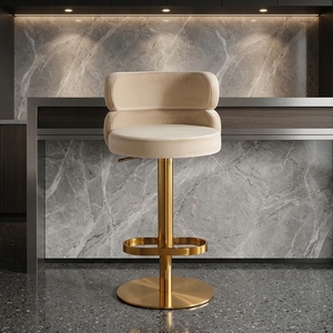 <span class=keywords><strong>Sgabello</strong></span> da Bar di Lusso Scandinavo Moderno in Acciaio Inox Dorato, Girevole e Regolabile in <span class=keywords><strong>Altezza</strong></span>, Rotazione a 360°, Rivestimento in Velluto per Sala da Pranzo e Palestra - Product Image 1