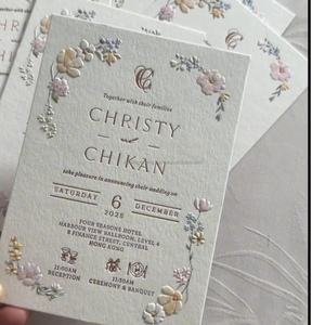 Invitación de Boda Elegante Premium, Tarjeta de Felicitación con Logotipo Personalizable, Impresión Digital en Papel Offset de Lujo, con Relieve - Product Image 3