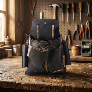 Professional Leather <b>Tool</b> <b>Bag</b> With Multiple Pockets And Adjustable Strap For Heavy Duty Use - Product Image 3