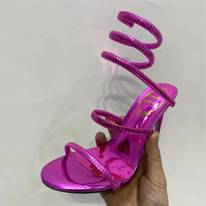 Ragazza occupata OSM4675 sandali con cinturino a serpente tacchi da <span class=keywords><strong>donna</strong></span> <span class=keywords><strong>scarpe</strong></span> di lusso lucide Sole tacchi a spillo <span class=keywords><strong>scarpe</strong></span> con tacco da <span class=keywords><strong>donna</strong></span> sandali con tacco - Product Image 3