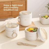 Conteneur isotherme en acier inoxydable 304, tasse à petit-déjeuner portable anti-fuite avec couvercle et cuillère pour le bureau, l'école et les voyages