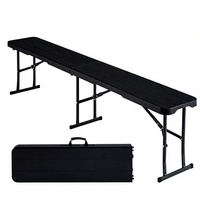 Banc de pique-nique pliable en plastique HDPE de 1,8 m avec poignée, idéal pour événements, fêtes, jardin et patio