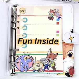 Quaderno in Pelle A5 con Illustrazioni di Animali, Articoli di Cancelleria per Studenti, Pagine a Colori, Diario/Ricettario Staccabile - Product Image 4