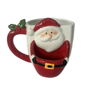 La más nueva <span class=keywords><strong>taza</strong></span> de bolsillo de galletas de cerámica de Navidad con logotipo personalizado con muñeco de nieve Santa para una exhibición mágica de vacaciones y espíritu festivo - Product Image 5