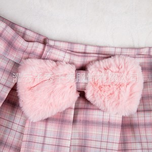 Wholesale of Mickey Mouse role-playing lingerie <b>set</b> featuring a pure and elegant plaid <b>suspender</b> print and bow. - Product Image 3