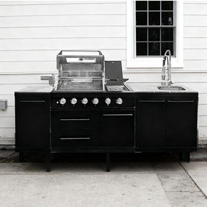 Außen schrank Dual Fuel (Gas & Charcoal) Grill, 304 Edelstahl-Außen ofen, Premium Euro-American Villa Prep Station - Product Image 3