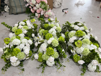 Guirlande florale artificielle vert et blanc en soie, roses, hortensias, anthuriums pour arche de mariage, fleurs latérales pour toile de fond et décoration d'événements