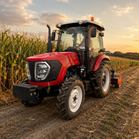Nouveau tracteur agricole 4x4 de 100 CV à transmission par engrenages avec moteur et direction hydraulique à roulements, haute productivité, avec outils