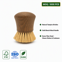 Brosse à vaisselle en bois avec poils Tampico, brosse de nettoyage manuelle pour ustensiles de cuisine, vaisselle et évier