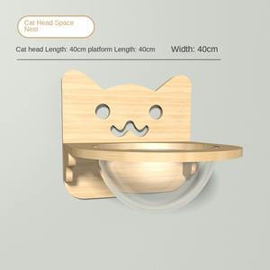 Rascador para Gatos con Forma de Cápsula Espacial, Montado en la Pared, de Madera Maciza, con Columna de Cáñamo para Agarrarse, Ecológico - Product Image 5