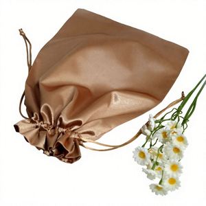 Bolsas de Regalo Grandes de Satén Reciclables con Logotipo Personalizado, con Cierre de Cordón, para Sombreros, Gorras, Pelucas y Bolsos - Product Image 1