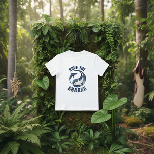 T-shirt Save The Sharks 100% cotone 210GSM Stampa DTF Abbigliamento casual unisex - Product Image 3