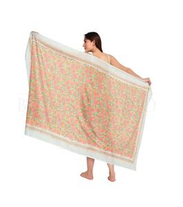 Meilleur sarong en coton imprimé à la main pour femmes, léger, idéal comme cache-maillot de bain, pour la plage et les vacances d'été - Product Image 1