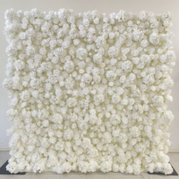 Zijden Rozen 3D Kunstbloemenwand voor Bruiloftdecoratie, op rol te hangen bloemenwand voor ceremonie achtergrond