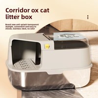 Bac à litière pour chat extra-large, de forme spéciale, entièrement fermé et amovible, empêche le litière de se disperser et de s'égoutter, accessoires pour animaux de compagnie