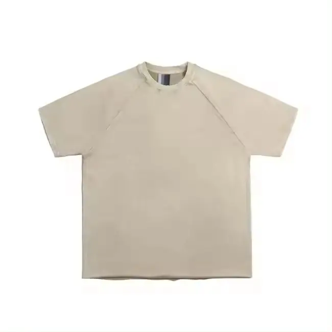 Customized Logo Casual Acid Wash Tee Shirts Raglan Sleeve Men Hem Edge short Sleeve New polyester Vintage t shirt